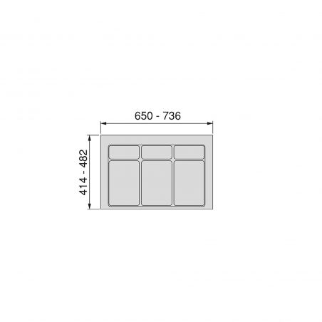 Base Recycle 800 mm pour poubelles de tiroir, 3 emplacements, Gris anthracite Base Recycle 800 mm pour poubelles de tiroir, 3 emplacements, Gris anthracite