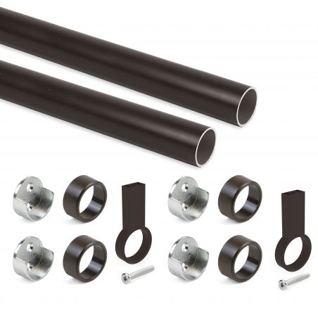 Kit tube de penderie circulaire Ø28, 1,15 m, Moka Kit tube de penderie circulaire Ø28, 1,15 m, Moka