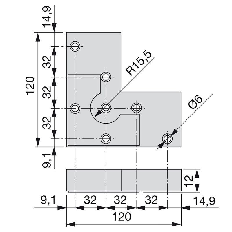 Lot de 20 pieds pour meuble Alumix 8, hauteur 12 mm, Aluminium