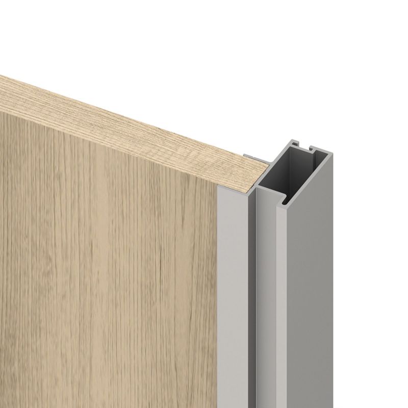 Kit pour Placard 2 portes coulissantes avec ouverture et fermeture amorties, panneaux épaisseur 16mm non inclus, Anodisé mat