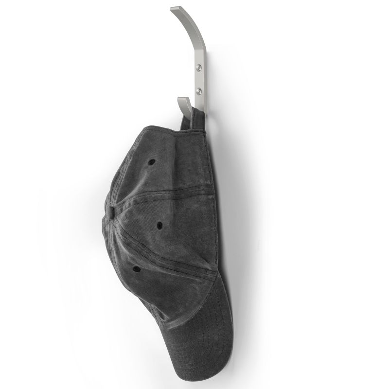 Lot de 4 crochets muraux Wellinton, Anodisé mat