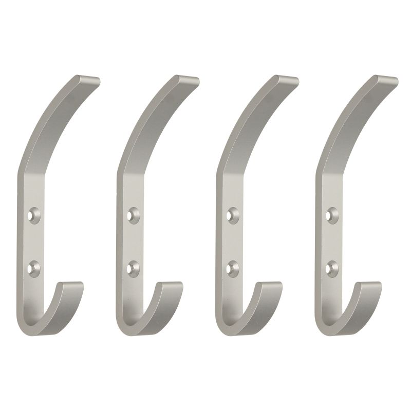 Lot de 4 crochets muraux Wellinton, Anodisé mat