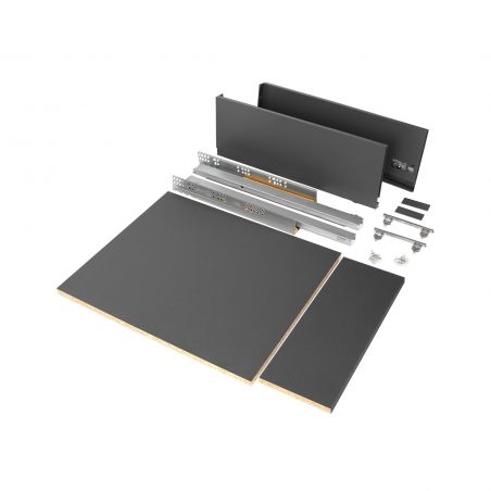 Tiroir Vertex 40 kg hauteur 178 mm, profondeur 500 mm avec panneaux inclus pour caisson de 450 mm, Anthracite Tiroir Vertex 40 kg hauteur 178 mm, profondeur 500 mm avec panneaux inclus pour caisson de 450 mm, Anthracite