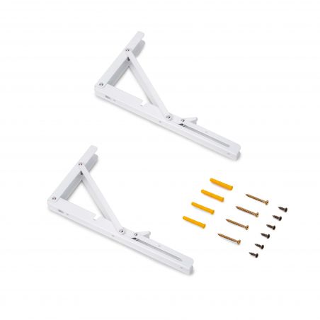 Jeu de 2 supports relevables, longueur 303mm, Blanc Jeu de 2 supports relevables, longueur 303mm, Blanc