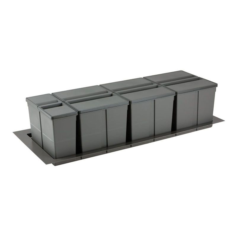 Poubelle sélective 89L 4 bacs pour caisson de 1200 mm