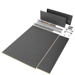 Tiroir Vertex 40 kg hauteur 178 mm, profondeur 500 mm avec panneaux inclus pour caisson de 900 mm, Anthracite