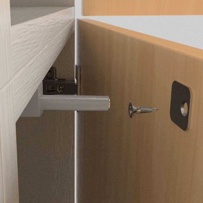 Lot de 10 loqueteaux à visser avec réglage Push Lite, longueur 80mm, Fermeture Magnétique, Gris