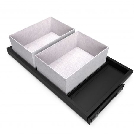 Kit plateau sur coulisses avec 2 paniers de rangement pour caisson de 800 mm, Noir Kit plateau sur coulisses avec 2 paniers de rangement pour caisson de 800 mm, Noir