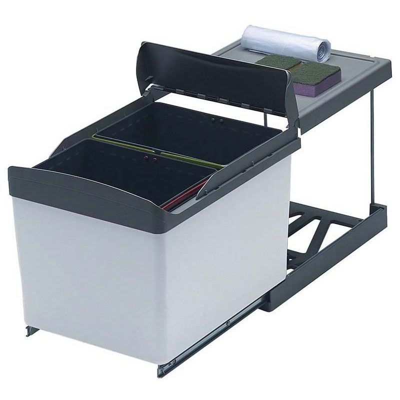 Poubelle coulissante 32L 2 bacs