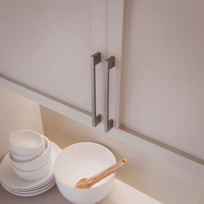 Lot de 20 Poignées Montreal, L 160 mm, entraxe 128 mm, Nickel satiné