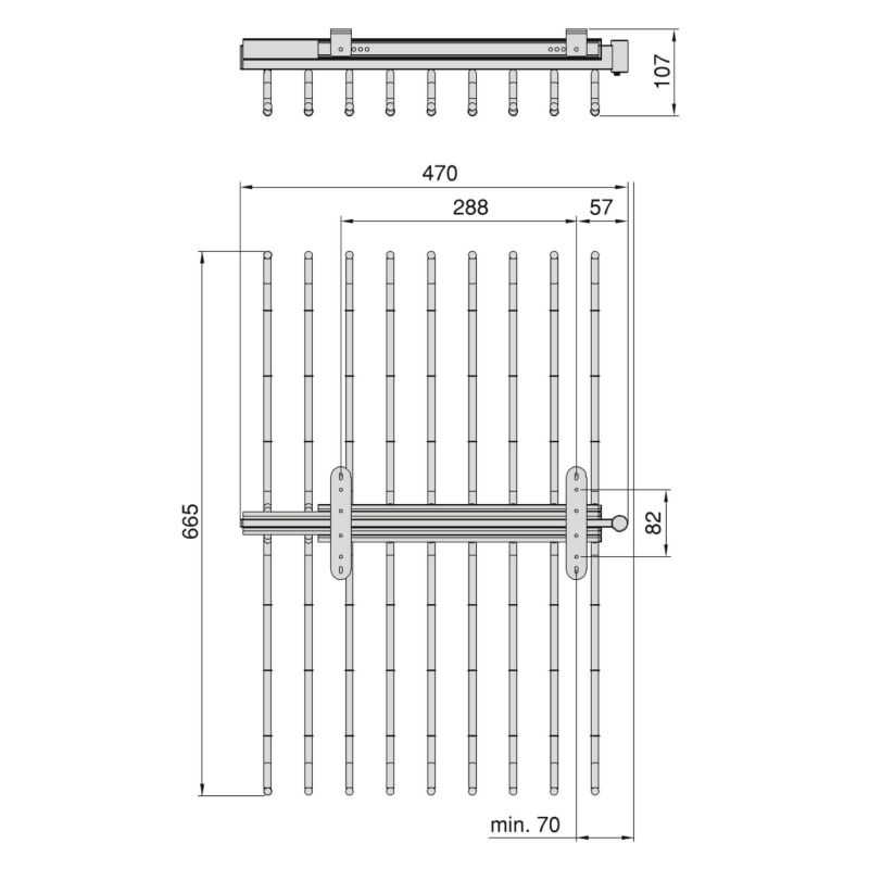 Porte-pantalons double amovible Self pour armoire, Chromé