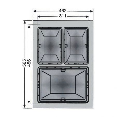 Poubelle sélective pour caisson de 450 mm Poubelle sélective pour caisson de 450 mm