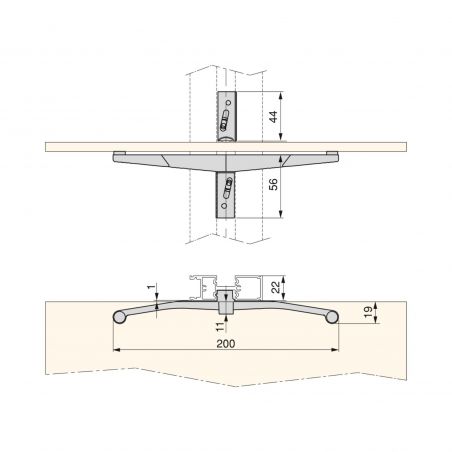 Jeu de 5 supports d'étagères en verre, étagères en verre non incluses, Gris