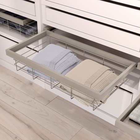 Kit panier à fils sur coulisses pour caisson de 900 mm, Gris Kit panier à fils sur coulisses pour caisson de 900 mm, Gris