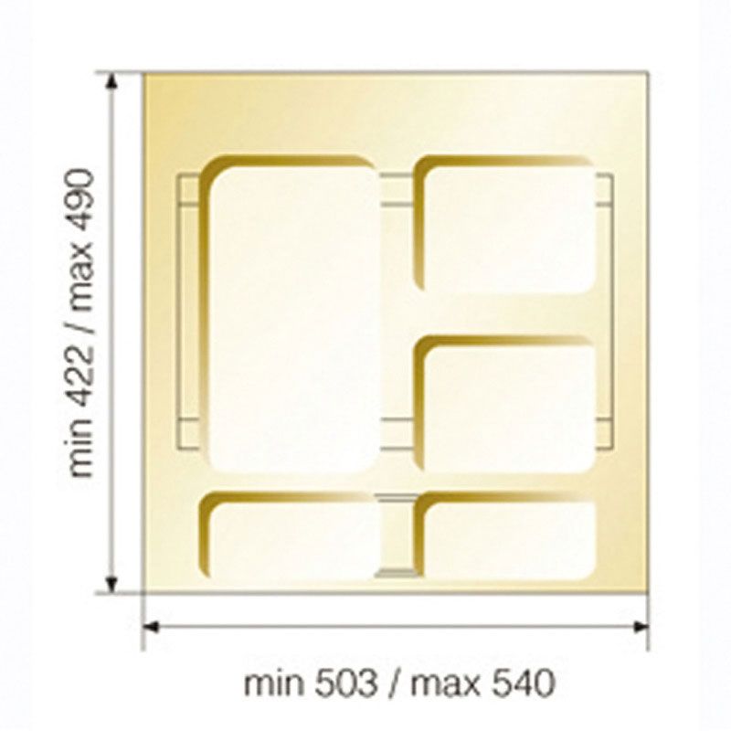 Poubelle sélective pour caisson de 600 mm
