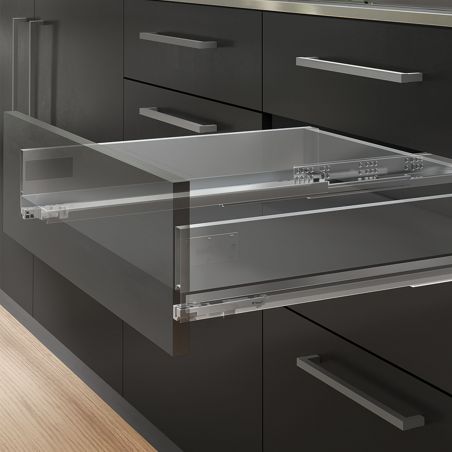 Tiroir Vertex 40 kg hauteur 93 mm, profondeur 500 mm avec panneaux inclus pour caisson de 450 mm, Anthracite Tiroir Vertex 40 kg hauteur 93 mm, profondeur 500 mm avec panneaux inclus pour caisson de 450 mm, Anthracite
