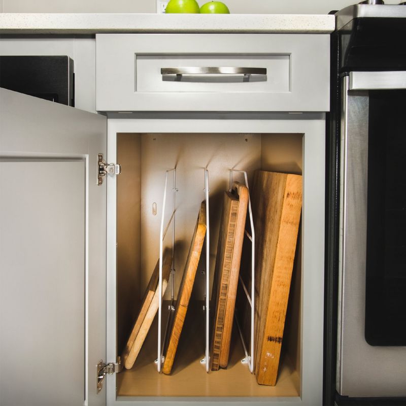 Ensemble de 4 séparateurs pour armoires et étagères, Chromé