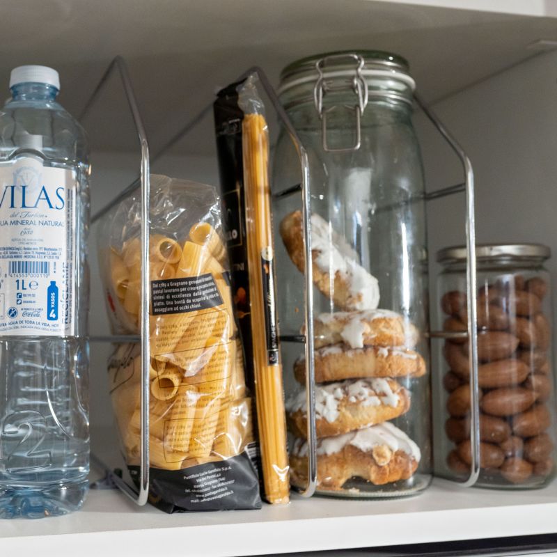 Ensemble de 4 séparateurs pour armoires et étagères, Chromé