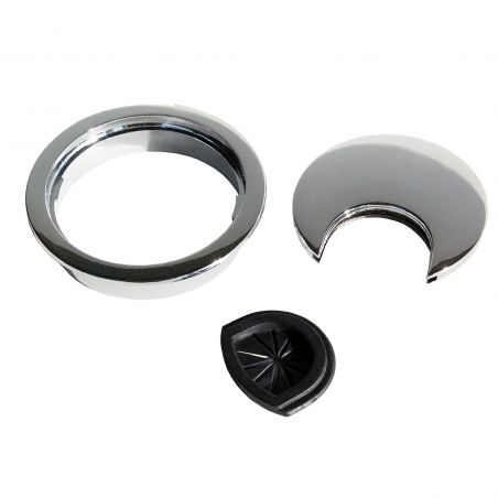 Lot de 7 passe-câbles circulaires à encastrer, diamètre Ø 80 mm, Chromé Lot de 7 passe-câbles circulaires à encastrer, diamètre Ø 80 mm, Chromé