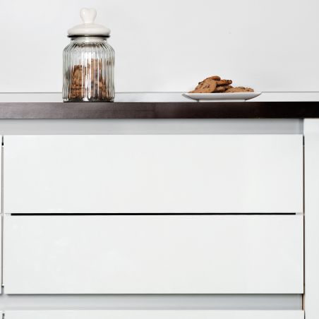 Kit de 2 profils supérieurs Gola pour meubles de cuisine, longueur 2,35mm avec ferrures, Blanc
