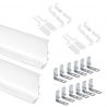 Kit de 2 profils supérieurs Gola pour meubles de cuisine, longueur 2,35mm avec ferrures, Blanc Kit de 2 profils supérieurs Gola pour meubles de cuisine, longueur 2,35mm avec ferrures, Blanc