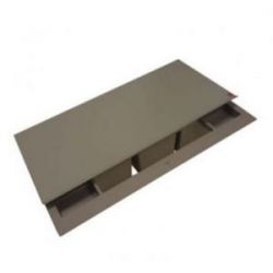 Aménagement poubelles de tiroir 52L composé de 4 seaux avec rangements et couvercle fixe en métal gris - meuble de 900 mm