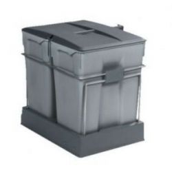 Poubelle écologique grande capacité pour meuble de 450 composée de 2 bacs de 30L et d'1 couvercle fixe - ouverture manuelle