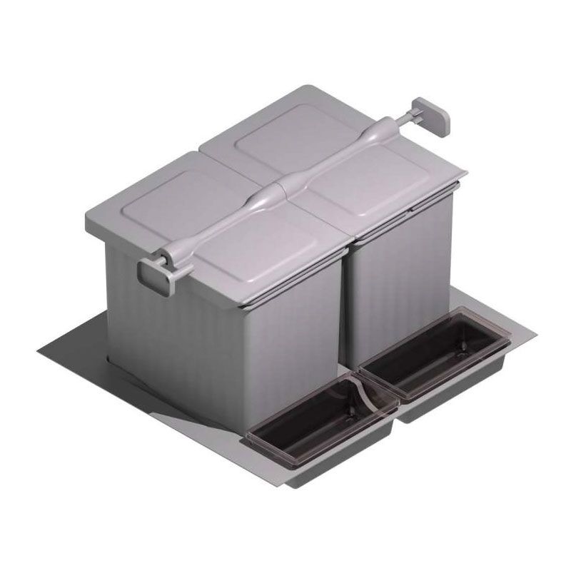 Poubelle sélective 31L 3 bacs pour caisson de 600 mm