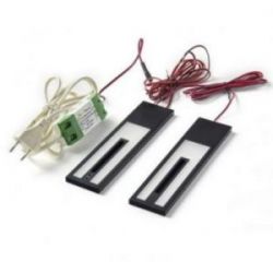 Kit 2 profils ONE LED extra-plat Noir mat (200 x 50 x 8mm) avec interrupteur infrarouge et variateur de température de couleur
