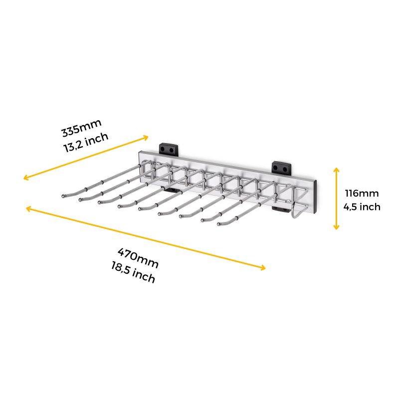 Porte-pantalons Self à montage latéral Droite pour armoire, Chromé