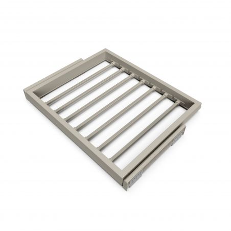 Kit porte pantalons 7 tringles sur coulisses pour caisson de 600 mm, Gris Kit porte pantalons 7 tringles sur coulisses pour caisson de 600 mm, Gris