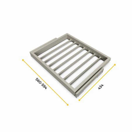 Kit porte pantalons 7 tringles sur coulisses pour caisson de 600 mm, Gris Kit porte pantalons 7 tringles sur coulisses pour caisson de 600 mm, Gris