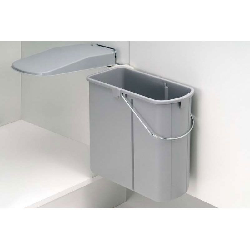 Poubelle pivotante grise à ouverture automatique 19L