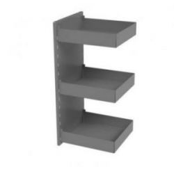 Aménagement à fixer sur l'intérieur d'un meuble- Composé de 3 étagères et 1 porte balai/tuyau- Finition gris orion