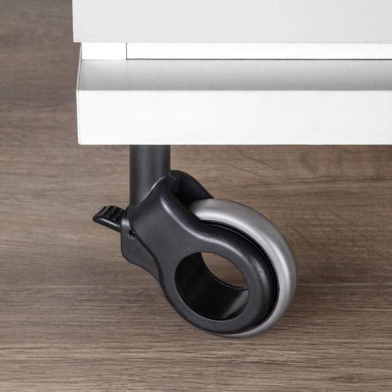 Lot de 4 roulettes Hole 2 avec platine de montage, Ø 60 mm, Gris/Noir