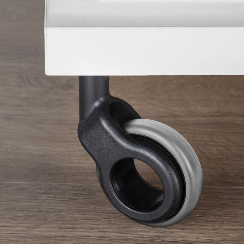 Lot de 4 roulettes Hole 2 avec platine de montage, Ø 60 mm, Gris/Noir