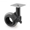 Lot de 4 roulettes Hole 2 avec platine de montage, Ø 60 mm, Gris/Noir Lot de 4 roulettes Hole 2 avec platine de montage, Ø 60 mm, Gris/Noir