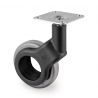 Lot de 4 roulettes Hole 2 avec platine de montage, Ø 60 mm, Gris/Noir Lot de 4 roulettes Hole 2 avec platine de montage, Ø 60 mm, Gris/Noir