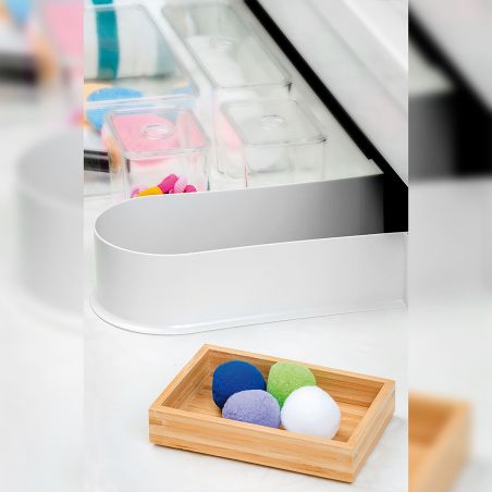 Lot de 10 courbes sous-évier pour tiroir de salle de bain, Blanc Lot de 10 courbes sous-évier pour tiroir de salle de bain, Blanc