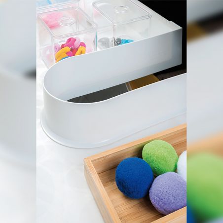 Lot de 10 courbes sous-évier pour tiroir de salle de bain, Blanc Lot de 10 courbes sous-évier pour tiroir de salle de bain, Blanc