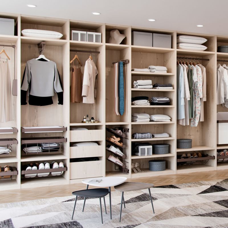 Porte-vêtements extractible Moka pour armoire, Moka