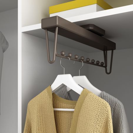 Porte-vêtements extractible Moka pour armoire, Moka Porte-vêtements extractible Moka pour armoire, Moka