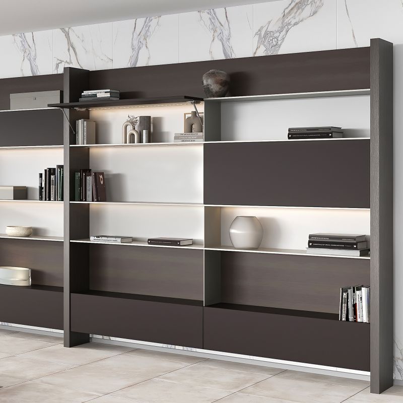 Piston Thin diamètre 12 avec fixations pour porte relevable, force 10 kg, Nickelé