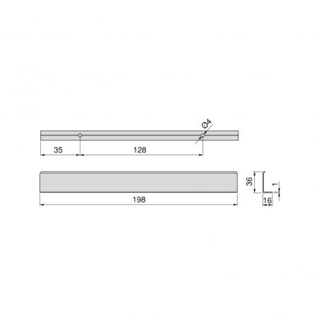 Lot de 10 Poignées Setubal, L 198 mm, entraxe 128 mm, Anodisé mat Lot de 10 Poignées Setubal, L 198 mm, entraxe 128 mm, Anodisé mat