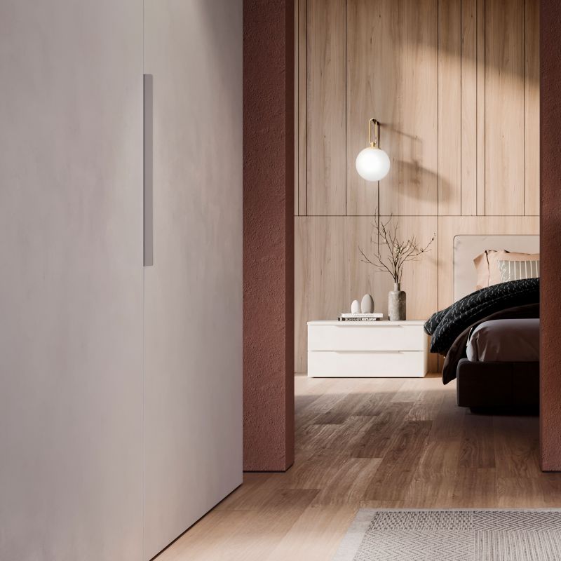 Lot de 25 Poignées Setubal, L 198 mm, entraxe 128 mm, Anodisé mat