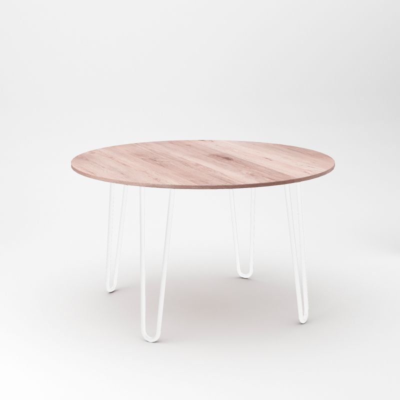 Lot de 4 pieds Hairpin 2 barres pour table, hauteur 400 mm, Blanc