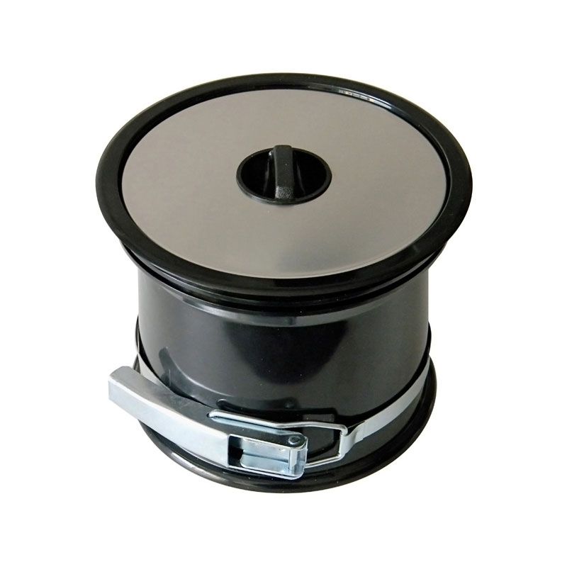 Vide ordures avec couvercle Inox et Noir