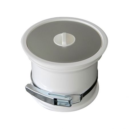 Vide ordures avec couvercle Inox et Blanc Vide ordures avec couvercle Inox et Blanc