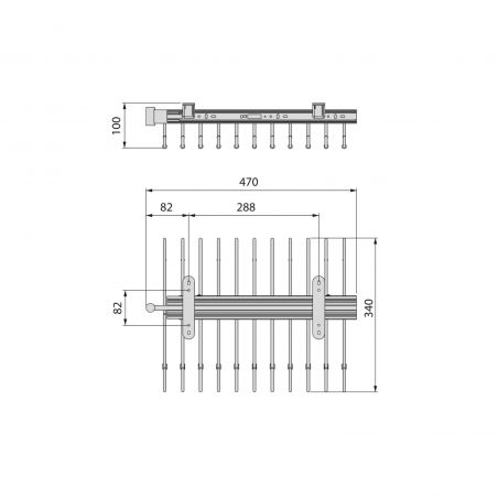 Porte-pantalons extractible, Gris Porte-pantalons extractible, Gris