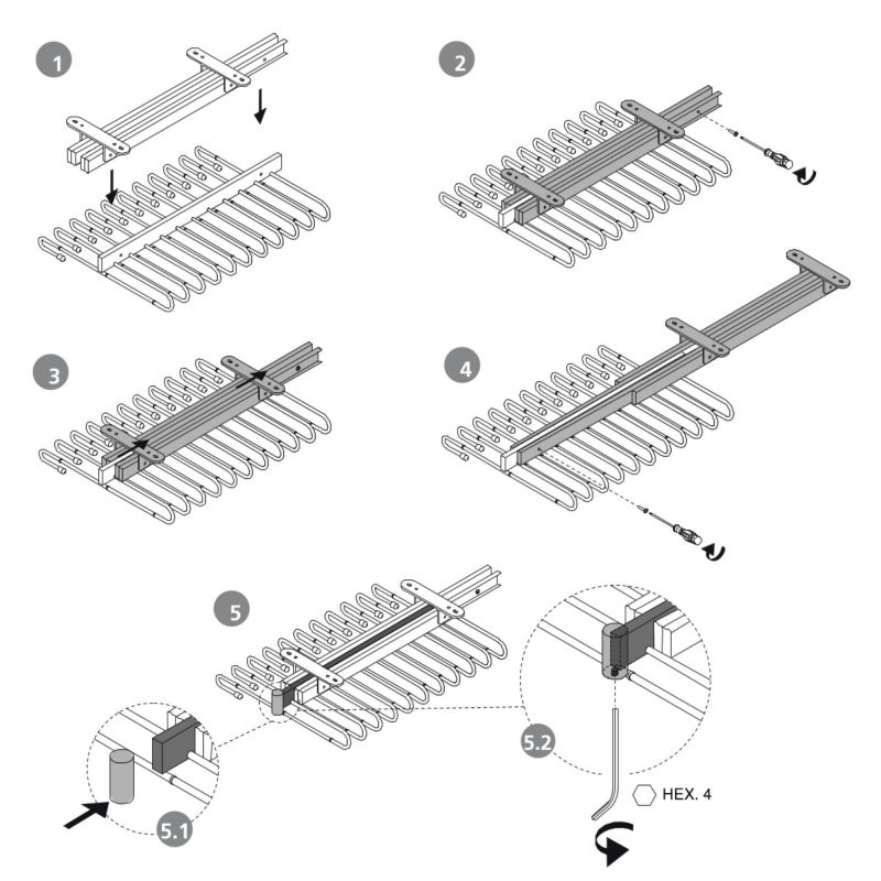 Porte-pantalons extractible, Gris